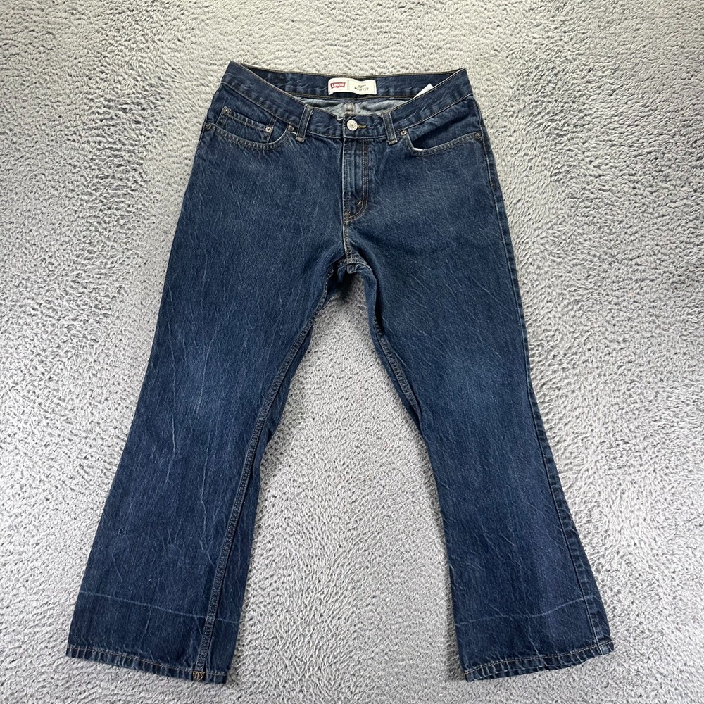 Levi's 527 Jeans Boys 14H Blue Cotton Denim Bootcut Leg Travel Faded Outdoor